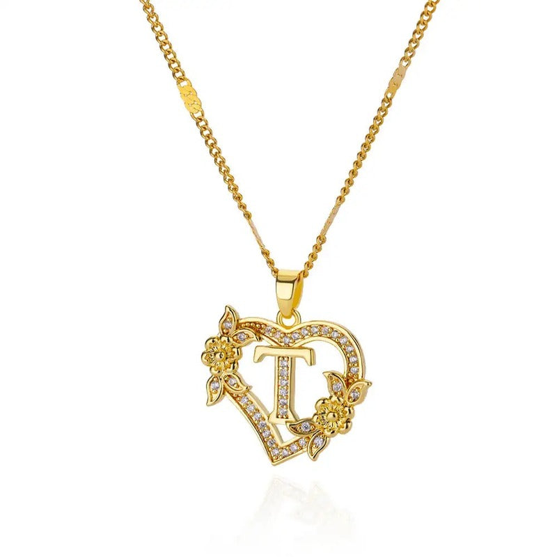 Collier Cœur Initiale Or