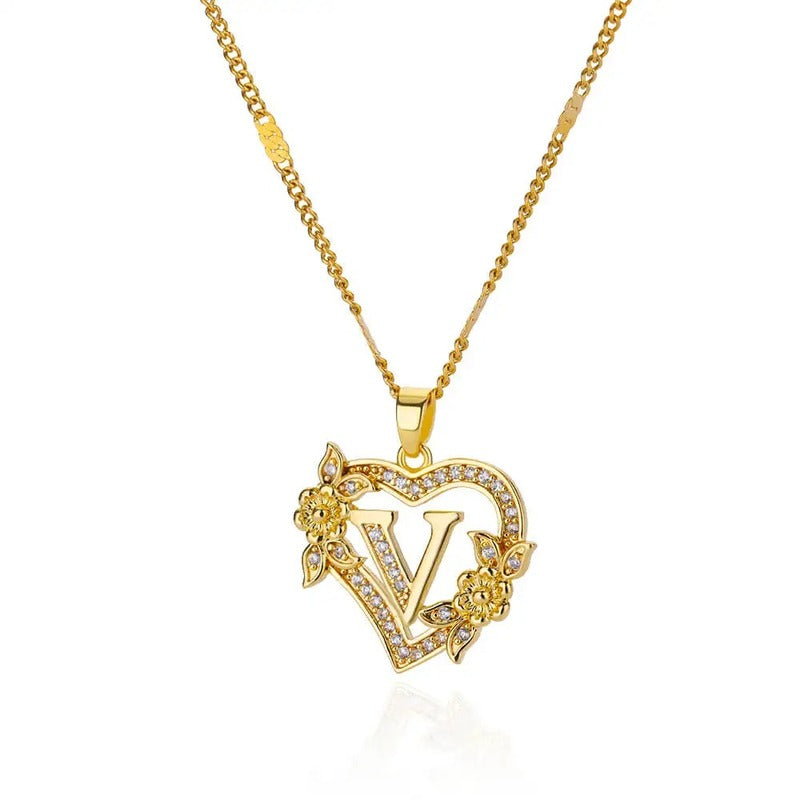 Collier Cœur Initiale Or