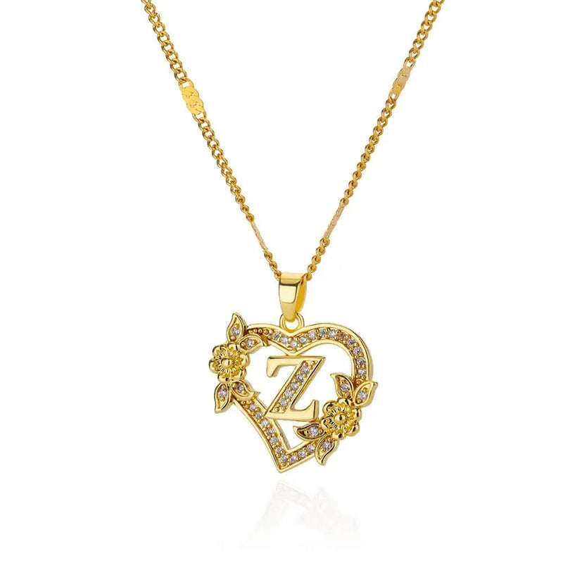 Collier Cœur Initiale Or