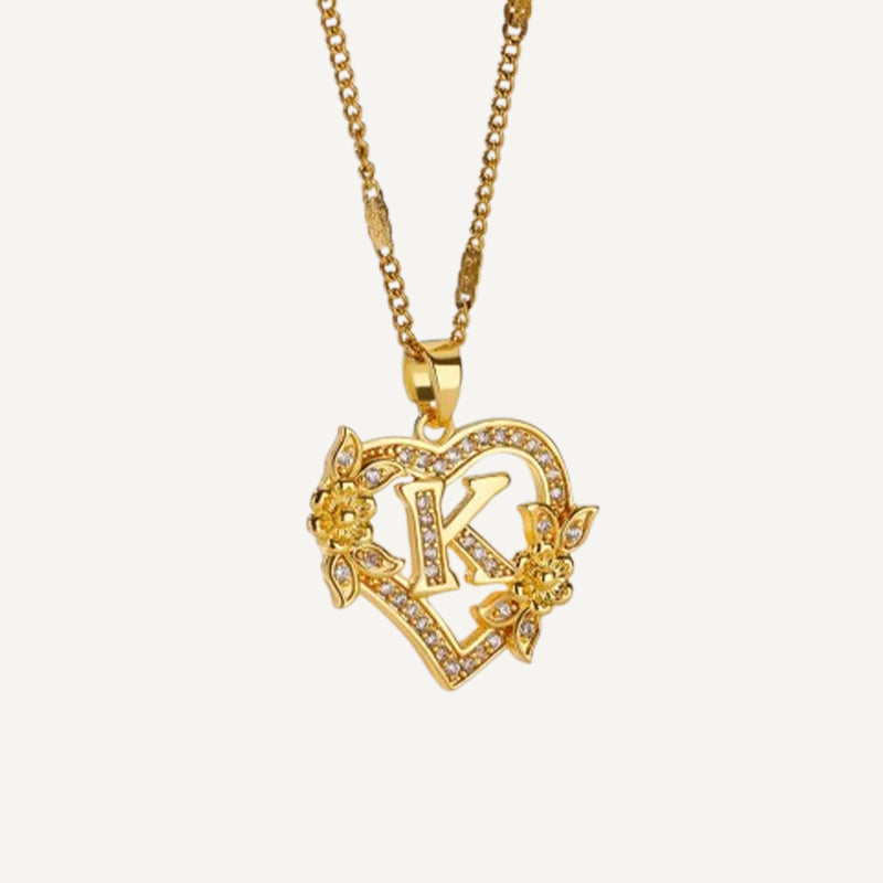 Collier Cœur Initiale Or