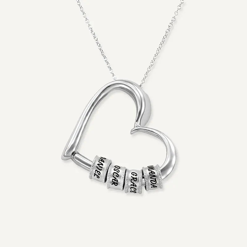 Collier Cœur Personnalisé Prénom Argent