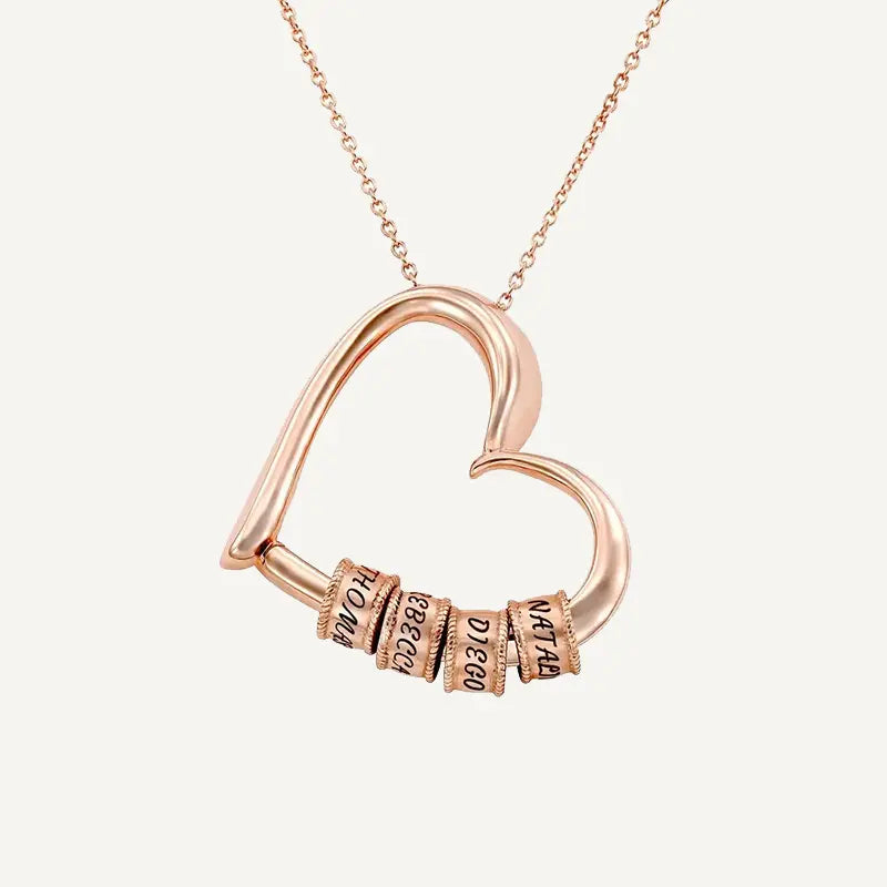 Collier Cœur Personnalisé Prénom Or Rose
