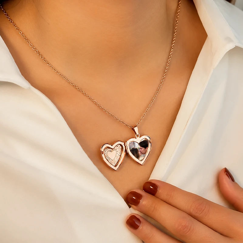 Collier Cœur Photo Femme