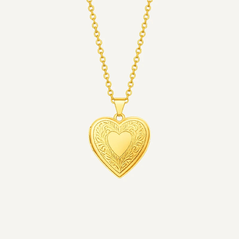 Collier Cœur Photo Or