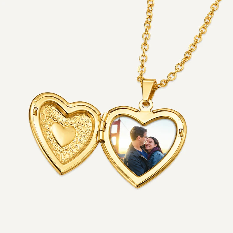Collier Cœur Photo Or