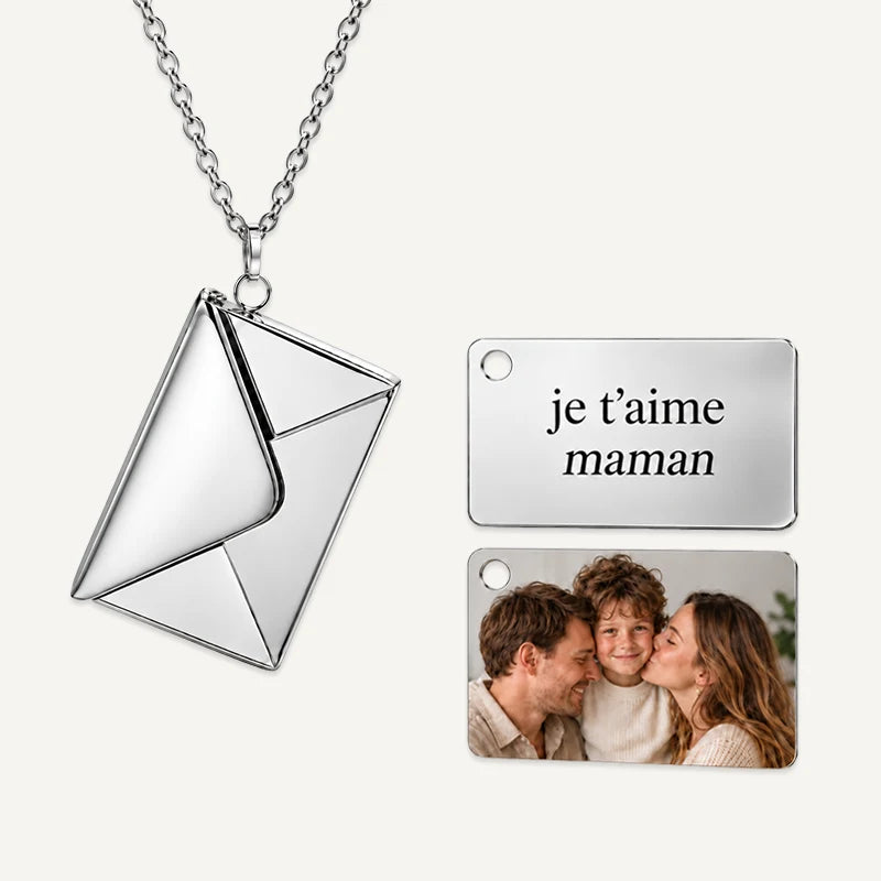 Collier Enveloppe Personnalisé Argent