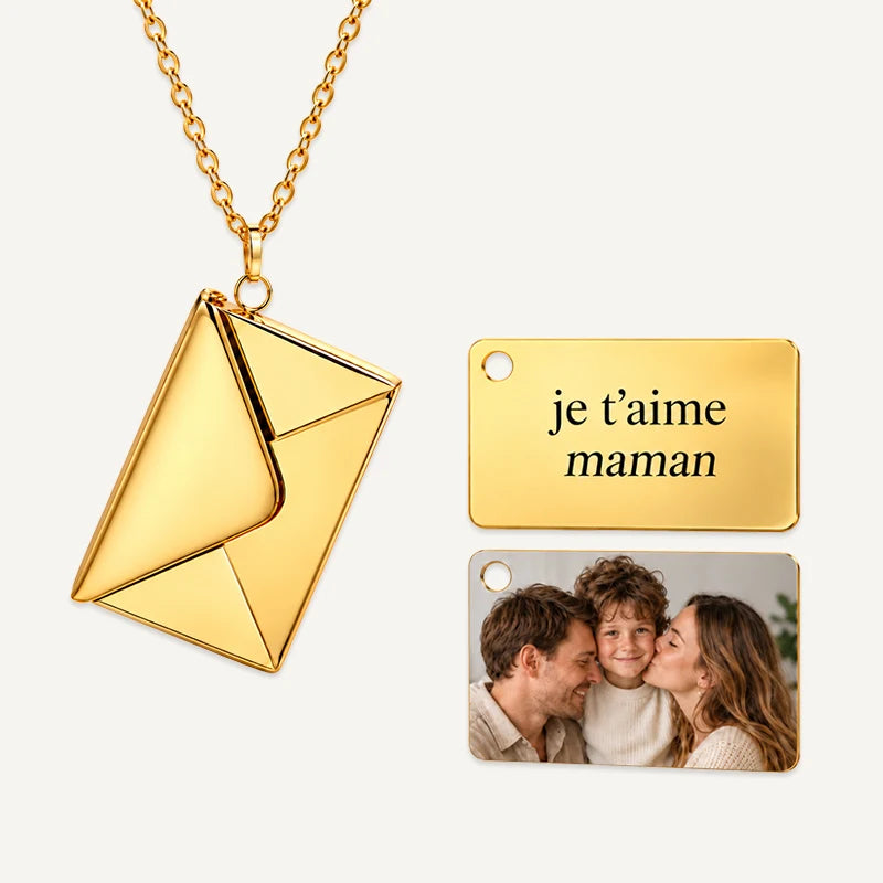 Collier Enveloppe Personnalisé Or