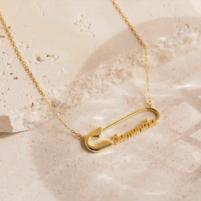 Collier Épingle à Nourrice Personnalisé avec Prénom