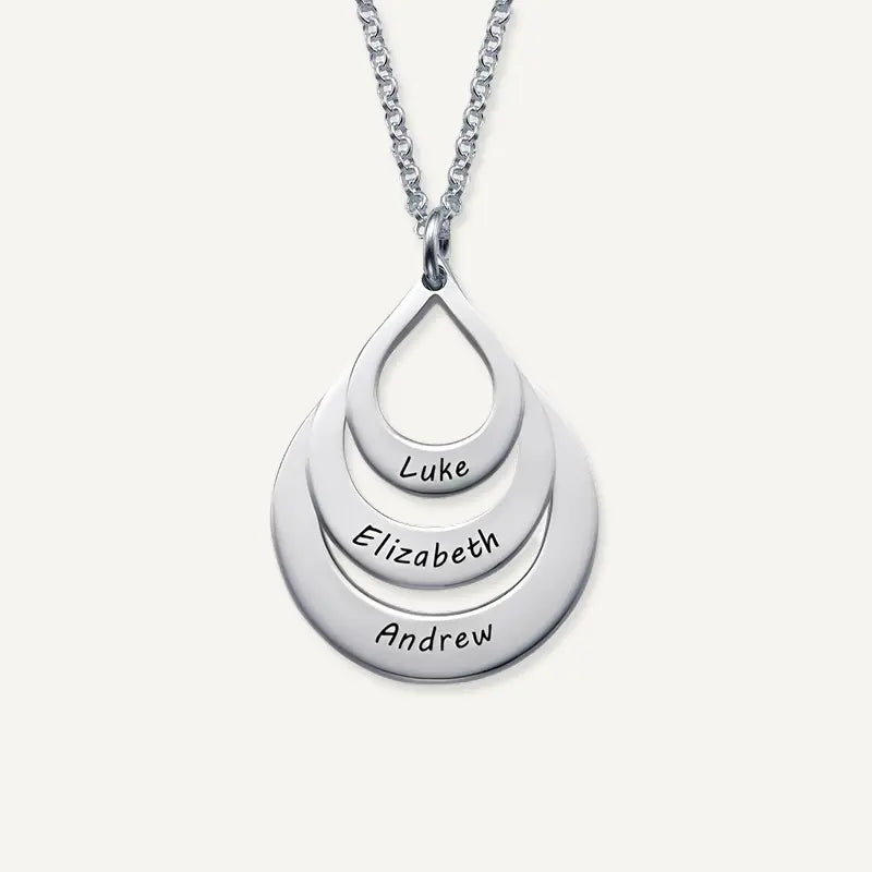 Collier Goutte d'Eau Personnalisé Argent