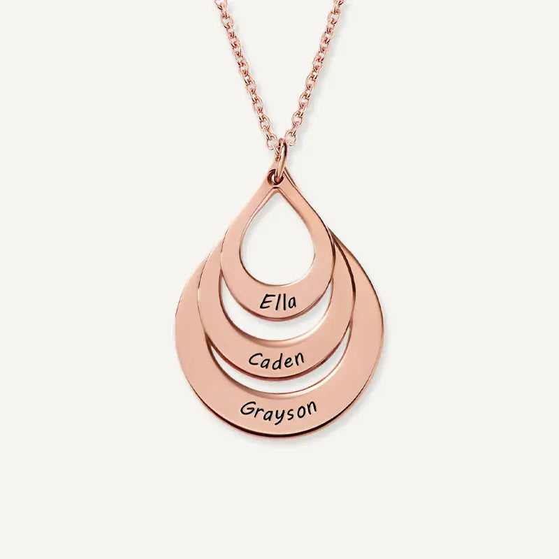 Collier Goutte d'Eau Personnalisé Or Rose