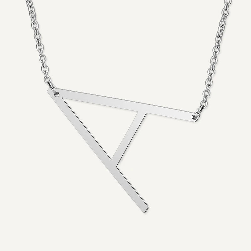 Collier Grande Initiale Argent Lettre A