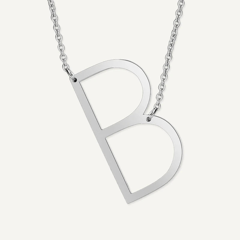 Collier Grande Initiale Argent Lettre B