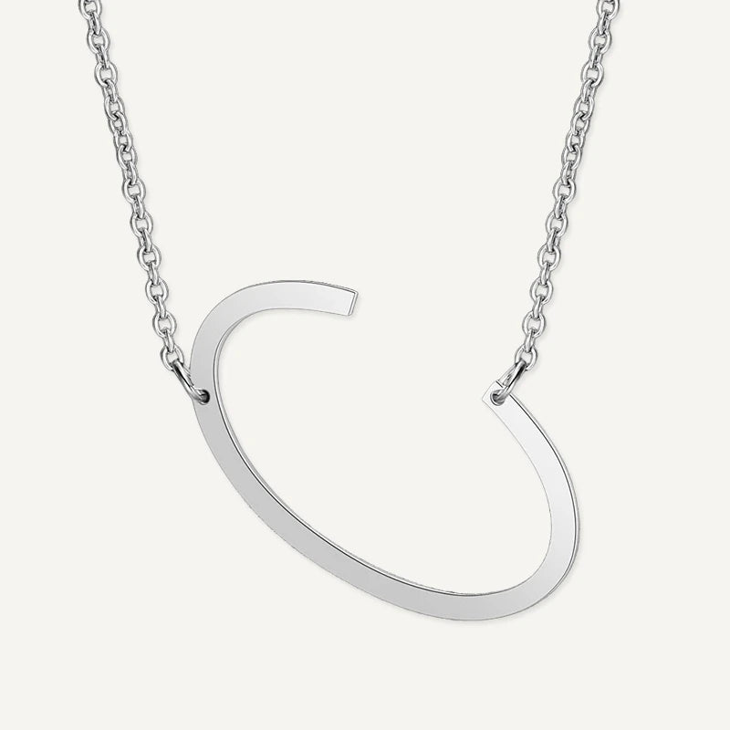 Collier Grande Initiale Argent Lettre C
