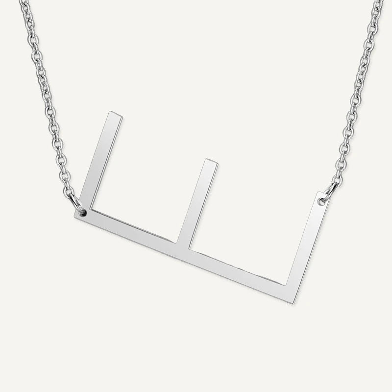 Collier Grande Initiale Argent Lettre E