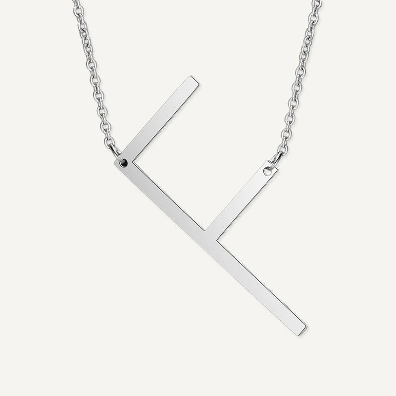 Collier Grande Initiale Argent Lettre F