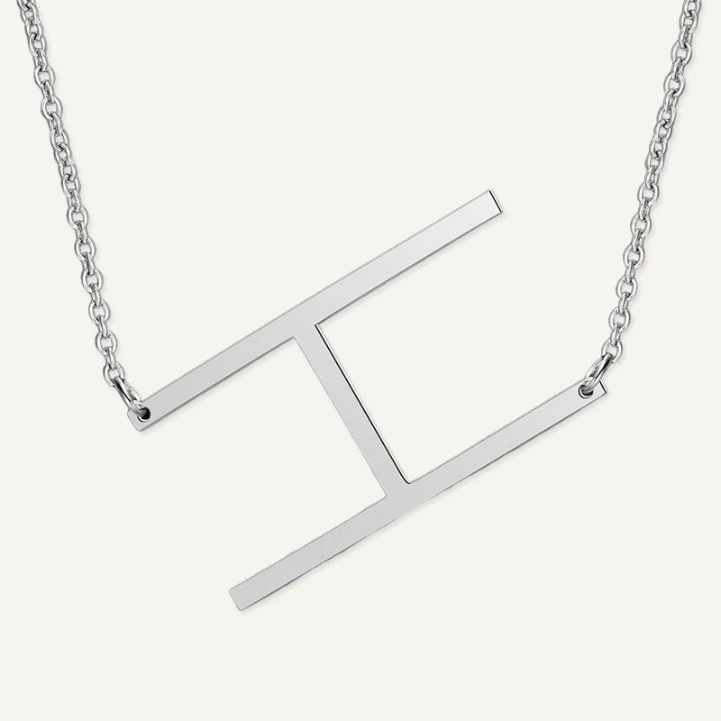 Collier Grande Initiale Argent Lettre H