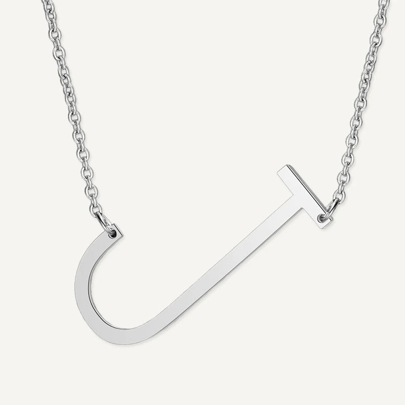 Collier Grande Initiale Argent Lettre J
