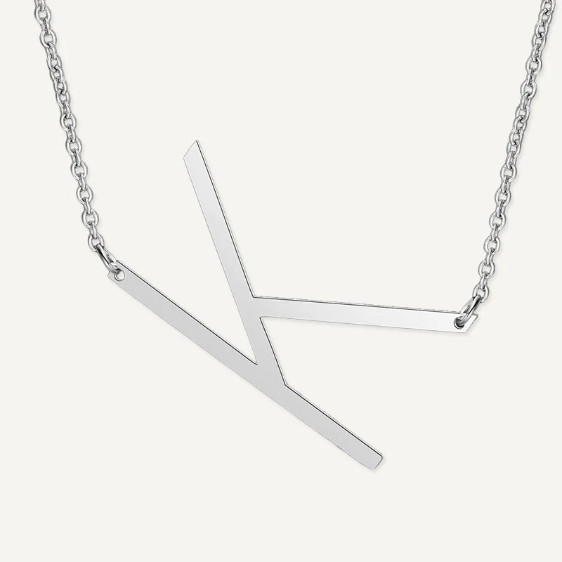 Collier Grande Initiale Argent Lettre K