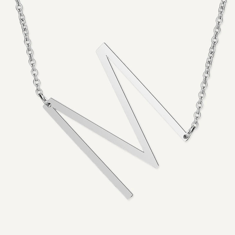 Collier Grande Initiale Argent Lettre M