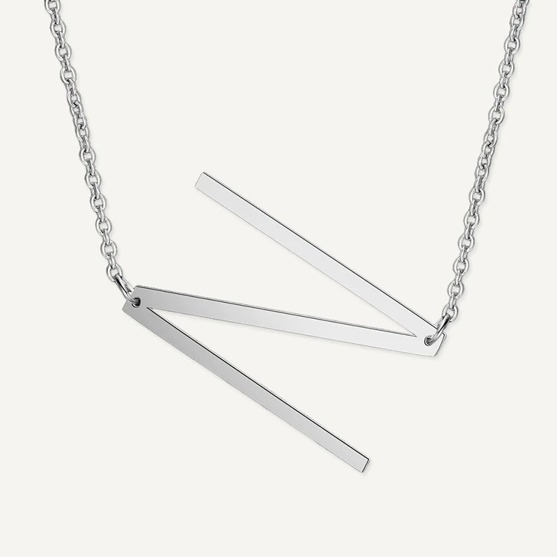 Collier Grande Initiale Argent Lettre N