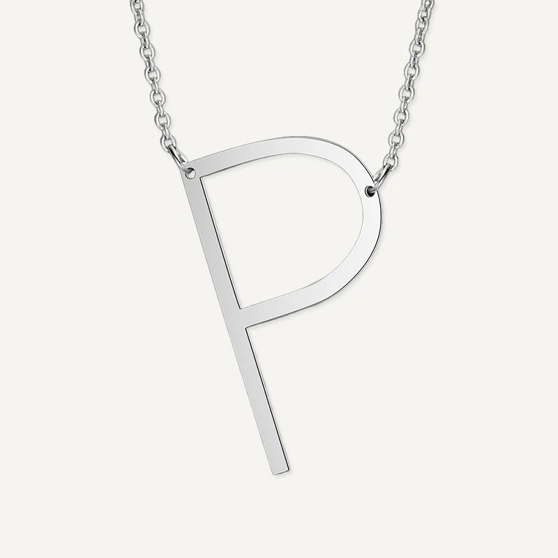 Collier Grande Initiale Argent Lettre P