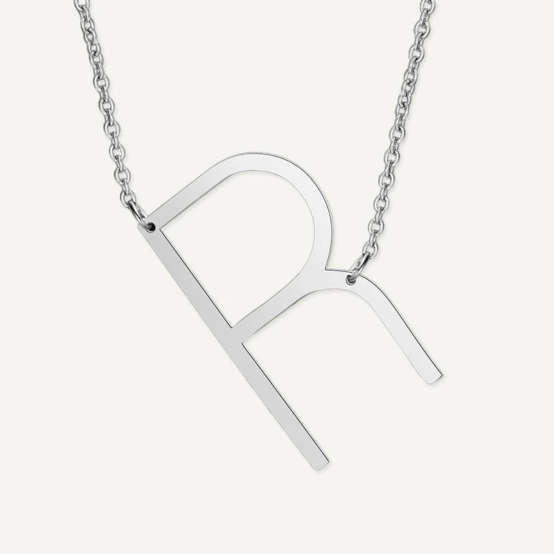 Collier Grande Initiale Argent Lettre R