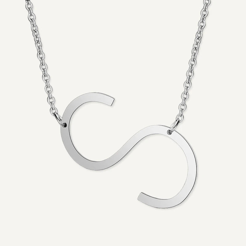 Collier Grande Initiale Argent Lettre S