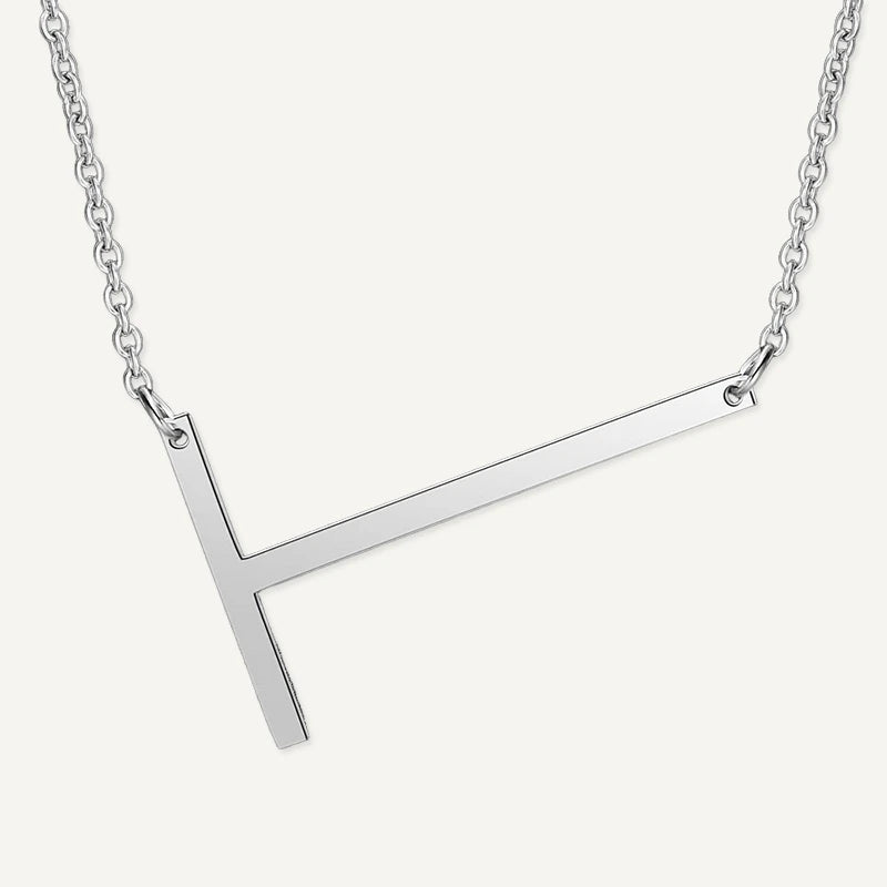 Collier Grande Initiale Argent Lettre T
