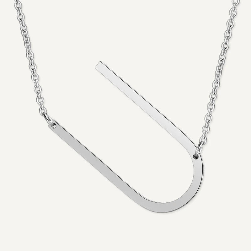 Collier Grande Initiale Argent Lettre U