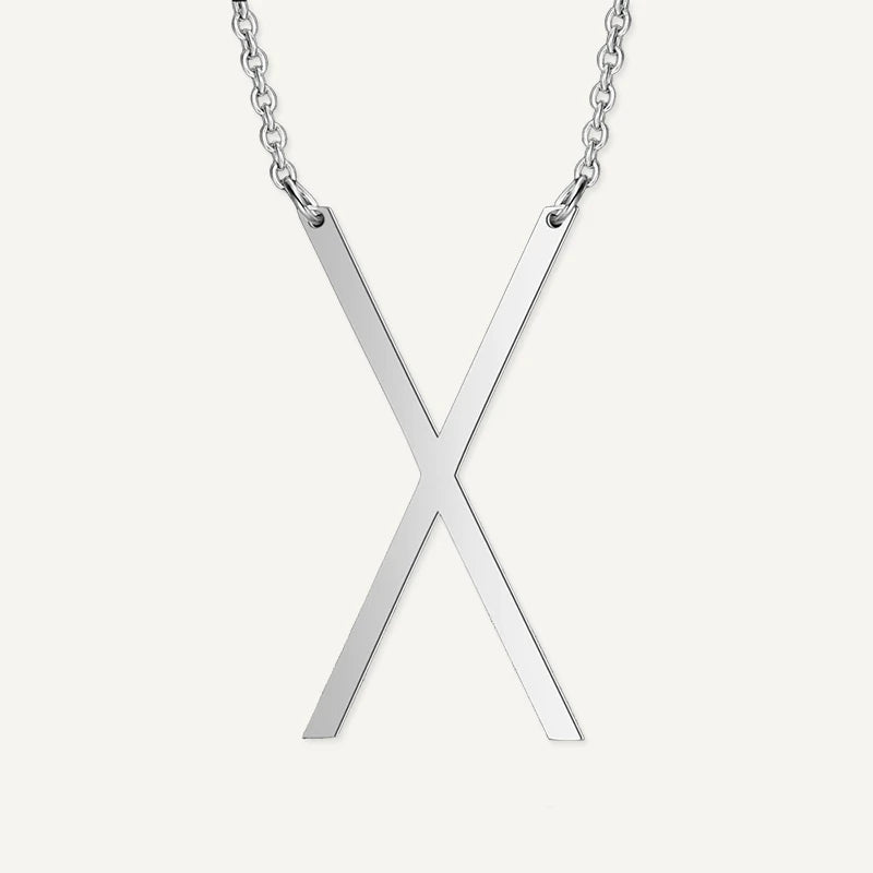 Collier Grande Initiale Argent Lettre X