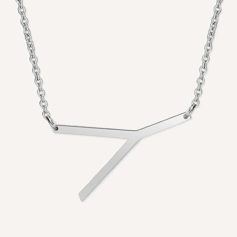 Collier Grande Initiale Argent Lettre Y
