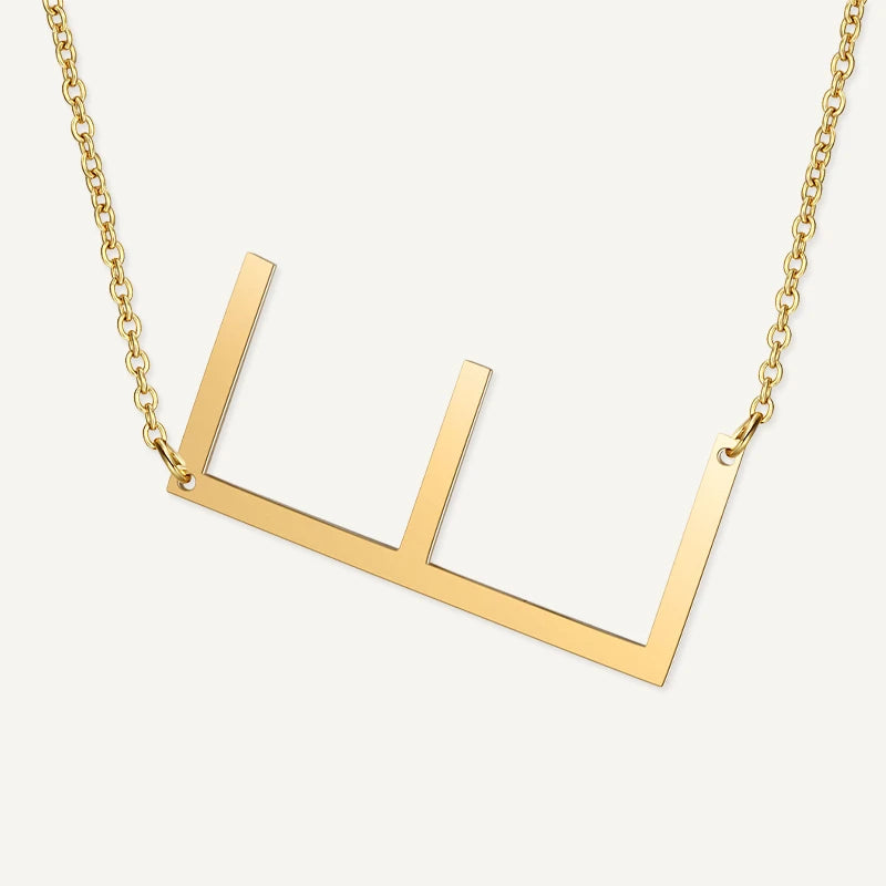 Collier Grande Initiale Or Lettre E