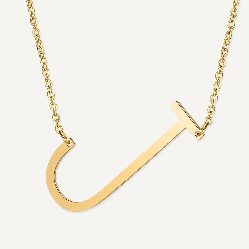 Collier Grande Initiale Or Lettre J