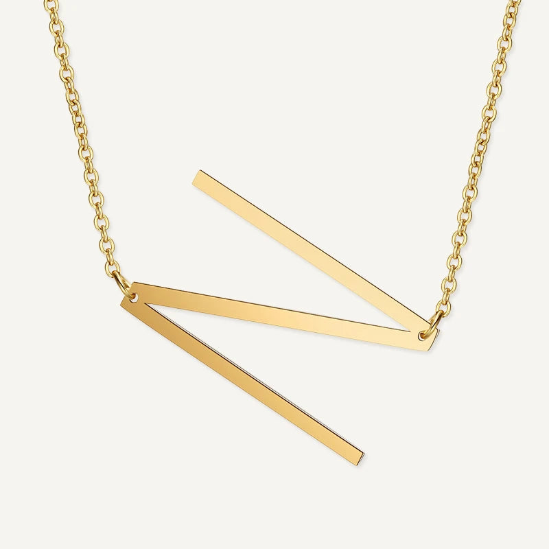 Collier Grande Initiale Or Lettre N