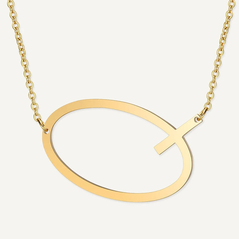 Collier Grande Initiale Or Lettre Q