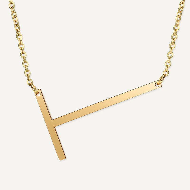 Collier Grande Initiale Or Lettre T