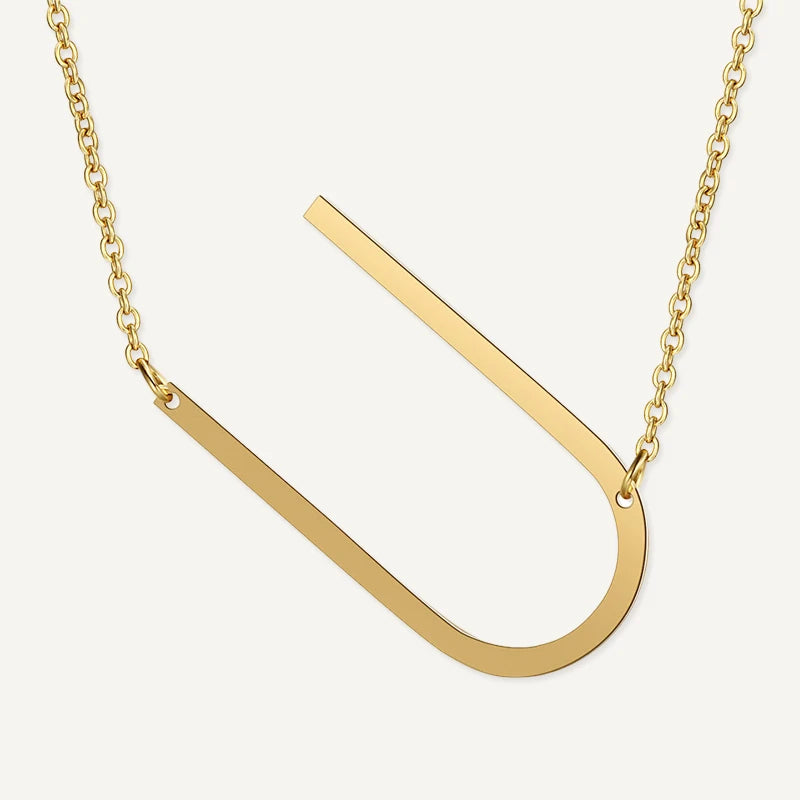 Collier Grande Initiale Or Lettre U