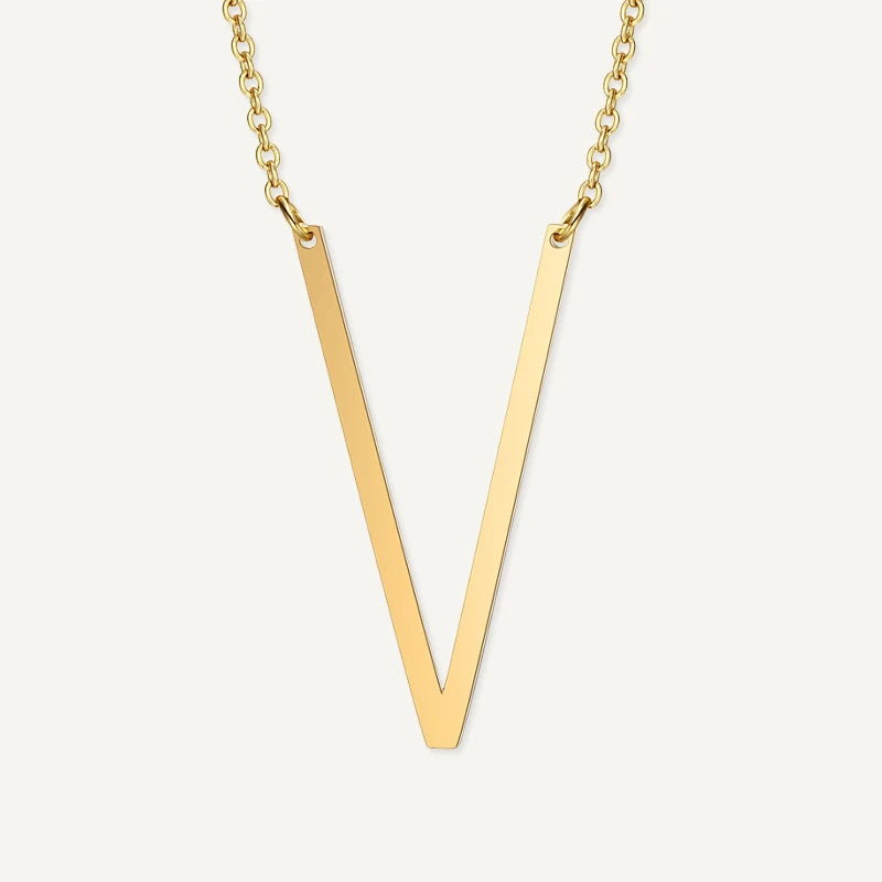 Collier Grande Initiale Or Lettre V