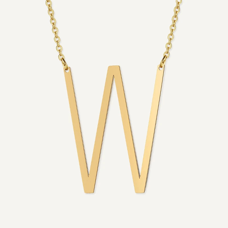 Collier Grande Initiale Or Lettre W