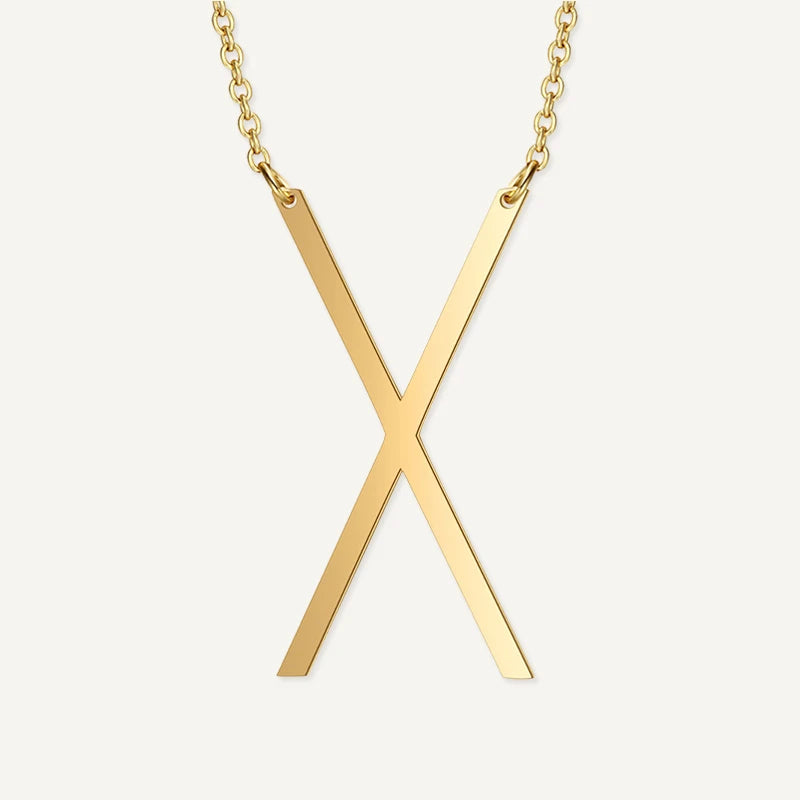 Collier Grande Initiale Or Lettre X