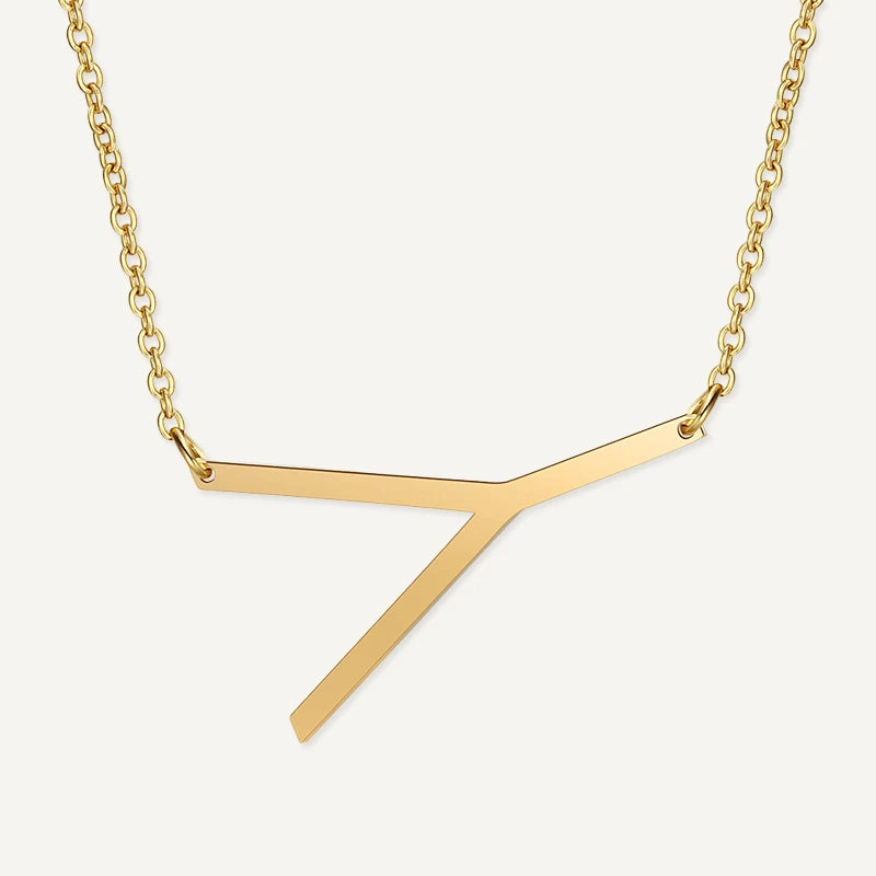 Collier Grande Initiale Or Lettre Y