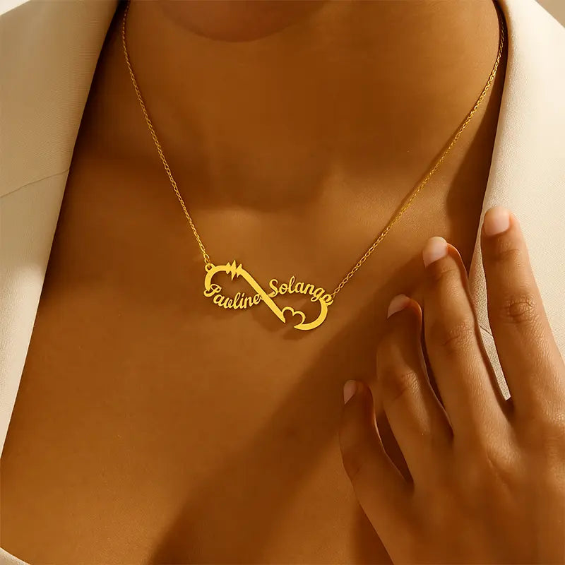 Collier Infini 2 Prénoms Femme