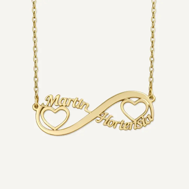 Collier Infini Prénoms Cœurs Or