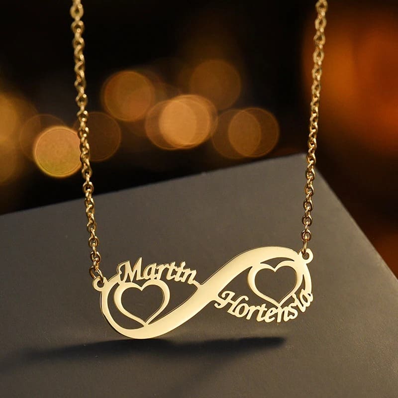 Collier Infini Prénoms Cœurs