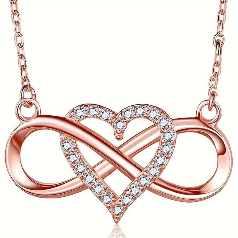Collier Infini Saint Valentin - Rose Éternelle