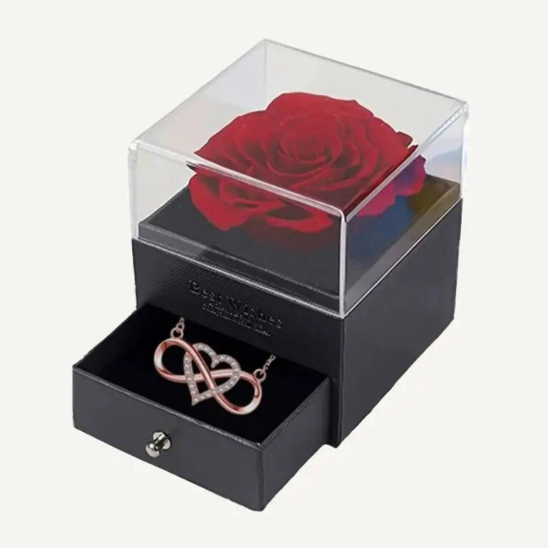 Collier Infini Saint Valentin - Rose Éternelle