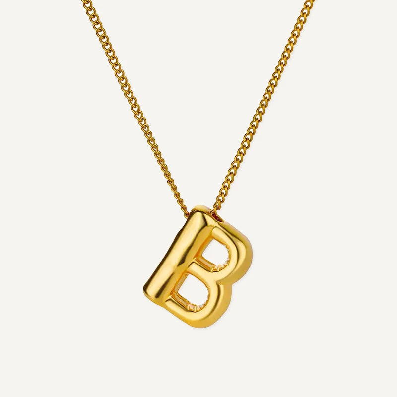 Collier Initiale Effet Ballon Lettre B