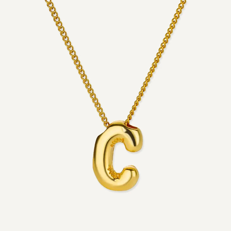 Collier Initiale Effet Ballon Lettre C