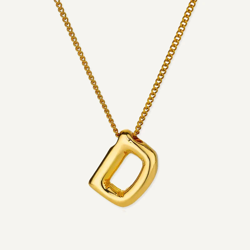 Collier Initiale Effet Ballon Lettre D