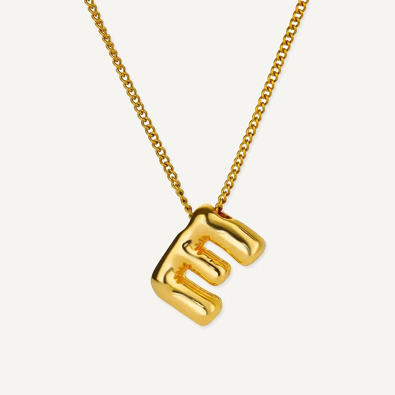 Collier Initiale Effet Ballon Lettre E